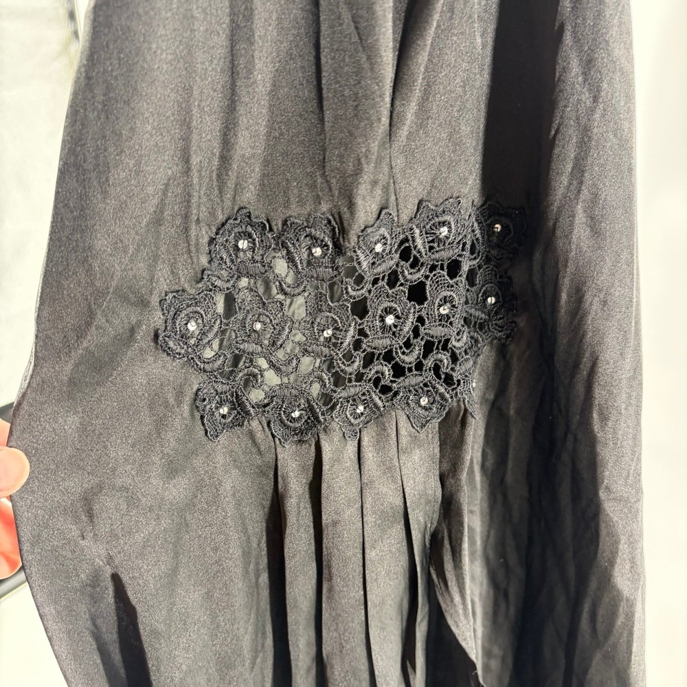 Delicates Black Plus Size Nightie Long Gown Lingerie Size3X Silky Sexy Feminine - Picture 3 of 8